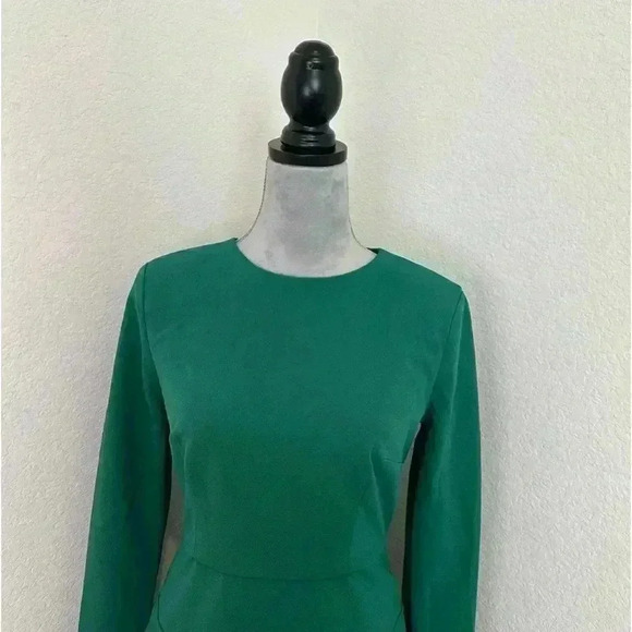 Donna Morgan Women’s Long Sleeve Sheath Dress with Flap Pockets at Side Hips - Picture 4 of 15